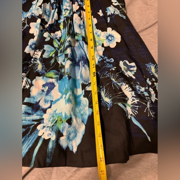 WHBM‎ Blue Watercolor Spaghetti Strap Floral Fit & Flare Dress 6p - Picture 11 of 12